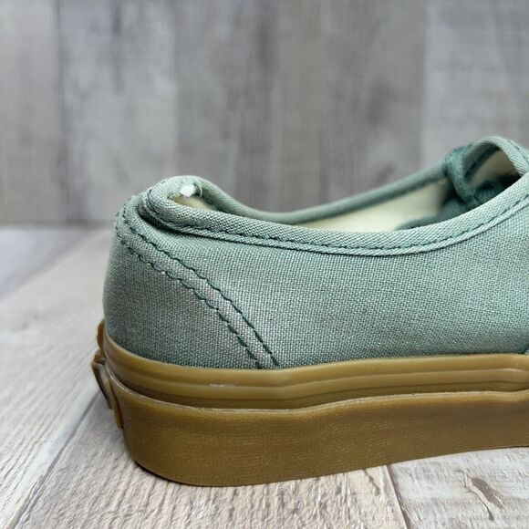 Vans Authentic Kids Size 3.5 Canvas Skate Shoes Sneaker Duck Green Gum Sole - Picture 11 of 14
